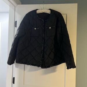 SHEIN Black Quilted Puffer Jacket